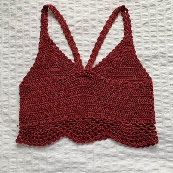 Dark Red Boho Bra Top Garage - XS - Picture 3 of 6